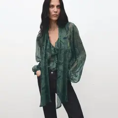 MANGO - Blusa Paisley Fular Mujer
