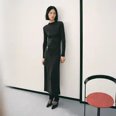 MANGO - Vestido Fruncido Anilla Mujer