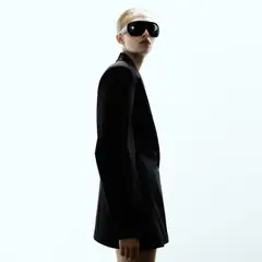 MANGO - Vestido Estilo Blazer Mezcla Lana Mujer