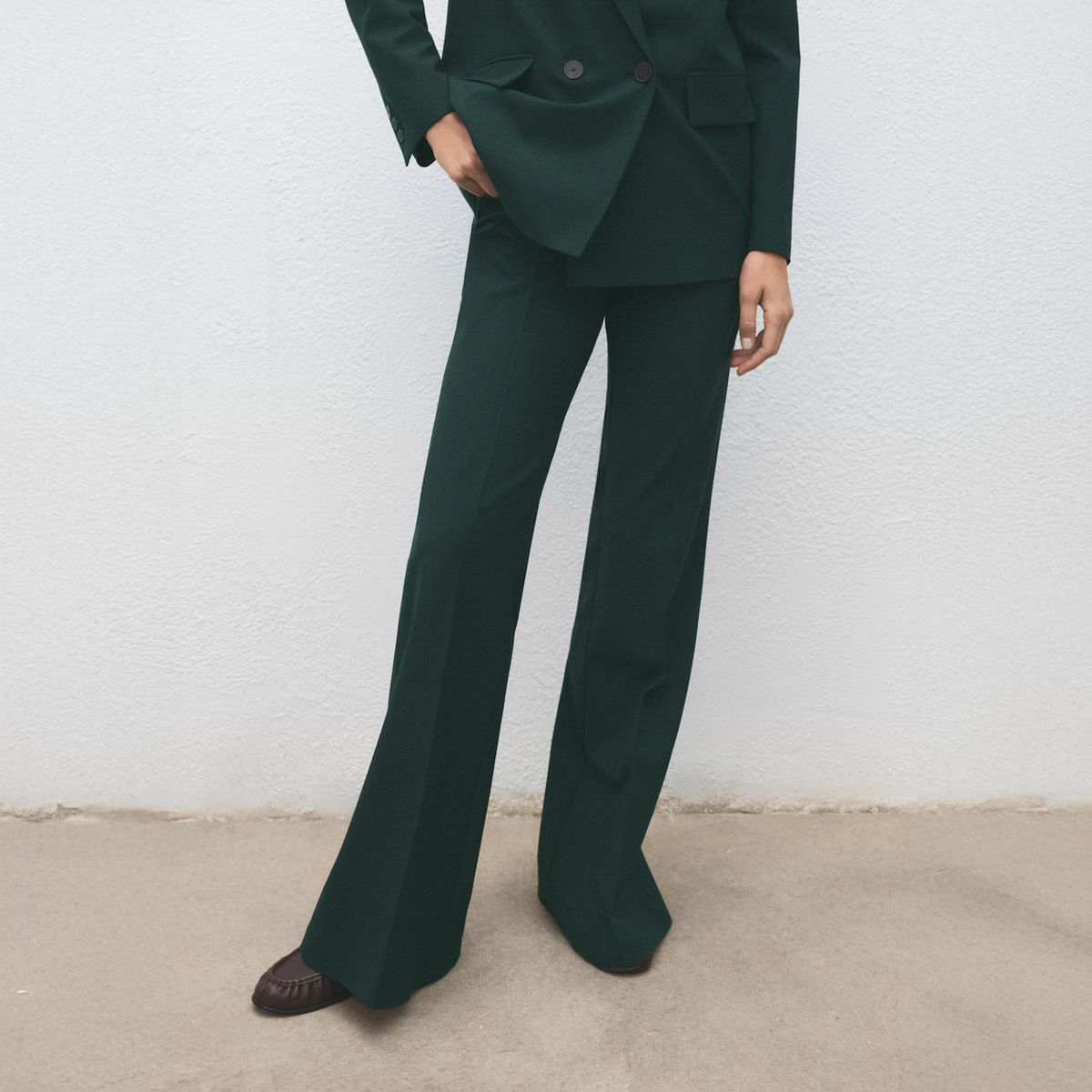 MANGO - Pantalón Traje Flare Mujer Mango