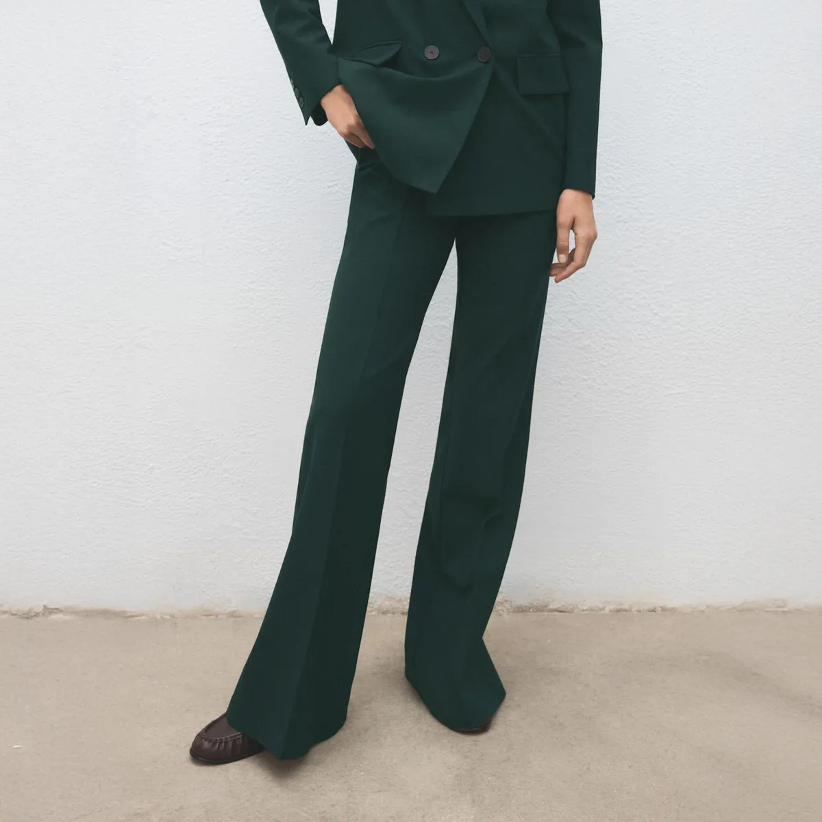 MANGO - Pantalón Traje Flare Mujer Mango