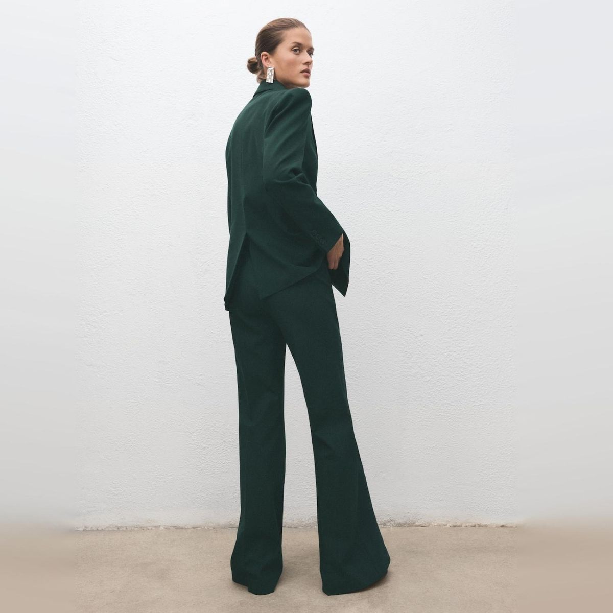 MANGO - Pantalón Traje Flare Mujer Mango