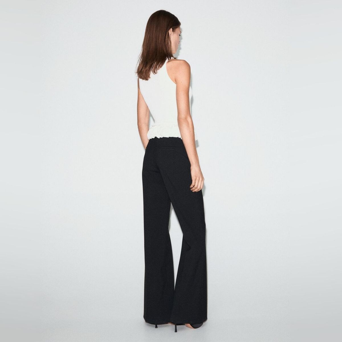 MANGO - Top Combinado Volante Mujer Mango