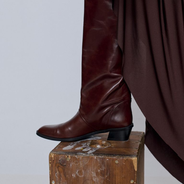 Bota Mujer Cuero Café