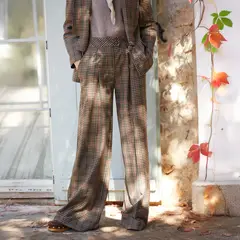 COOSY - Pantalón Idina Cuadros Mujer