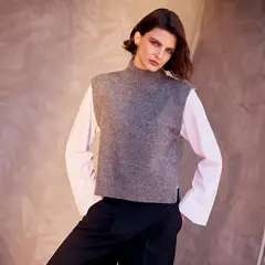 VERO MODA - Chaleco Sin Mangas Cuello Alto Mujer