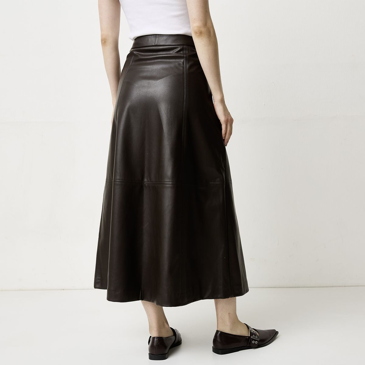 VERO MODA - Falda Larga Efecto Piel Mujer Vero Moda