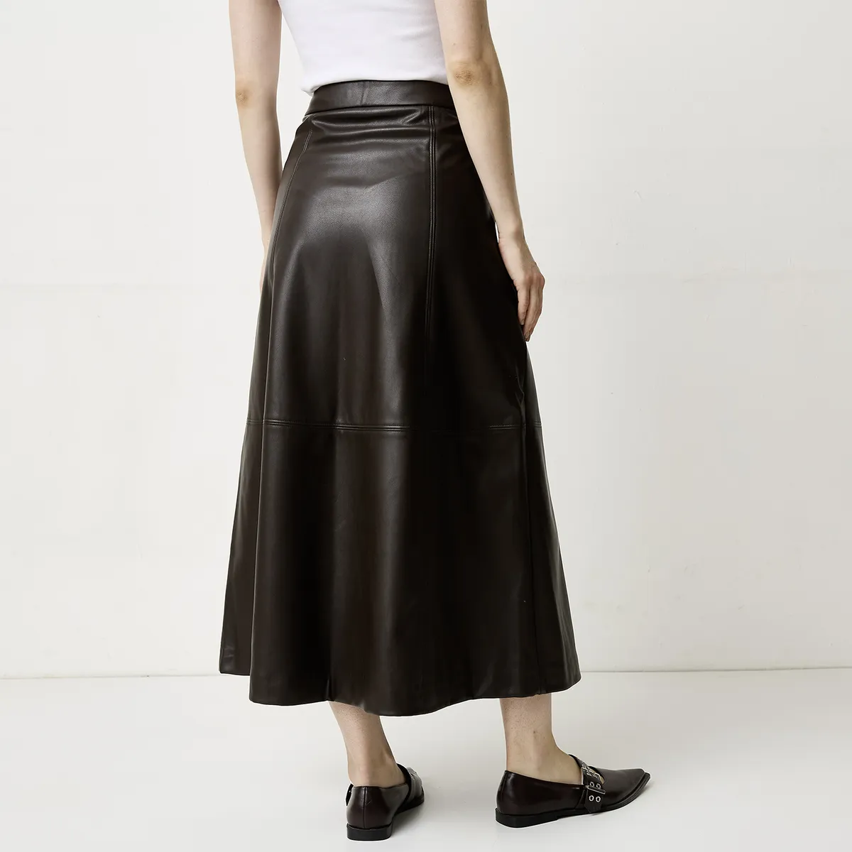 VERO MODA - Falda Larga Efecto Piel Mujer Vero Moda