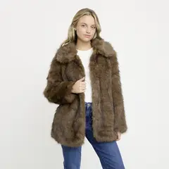 VERO MODA - Abrigo Peludo Mujer
