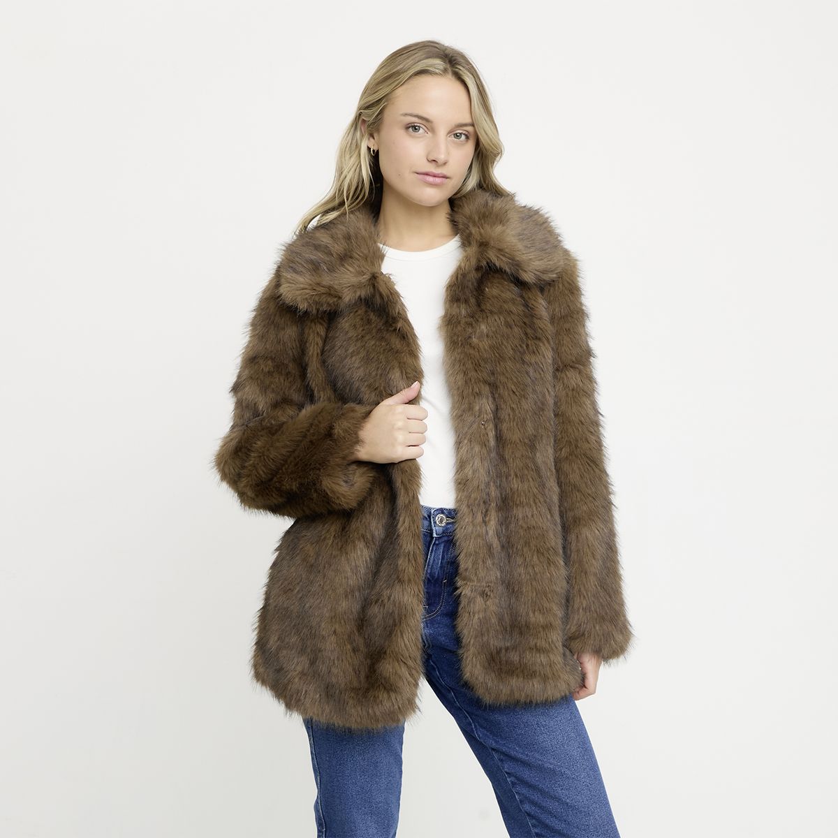 VERO MODA - Abrigo Efecto Pelo Mujer Vero Moda