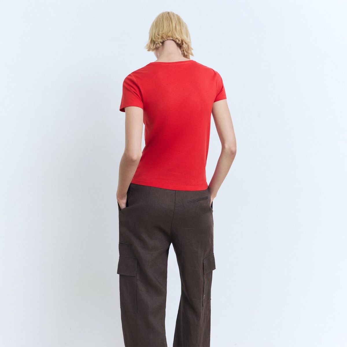 MANGO - Polera Algodón Logo Mujer Mango