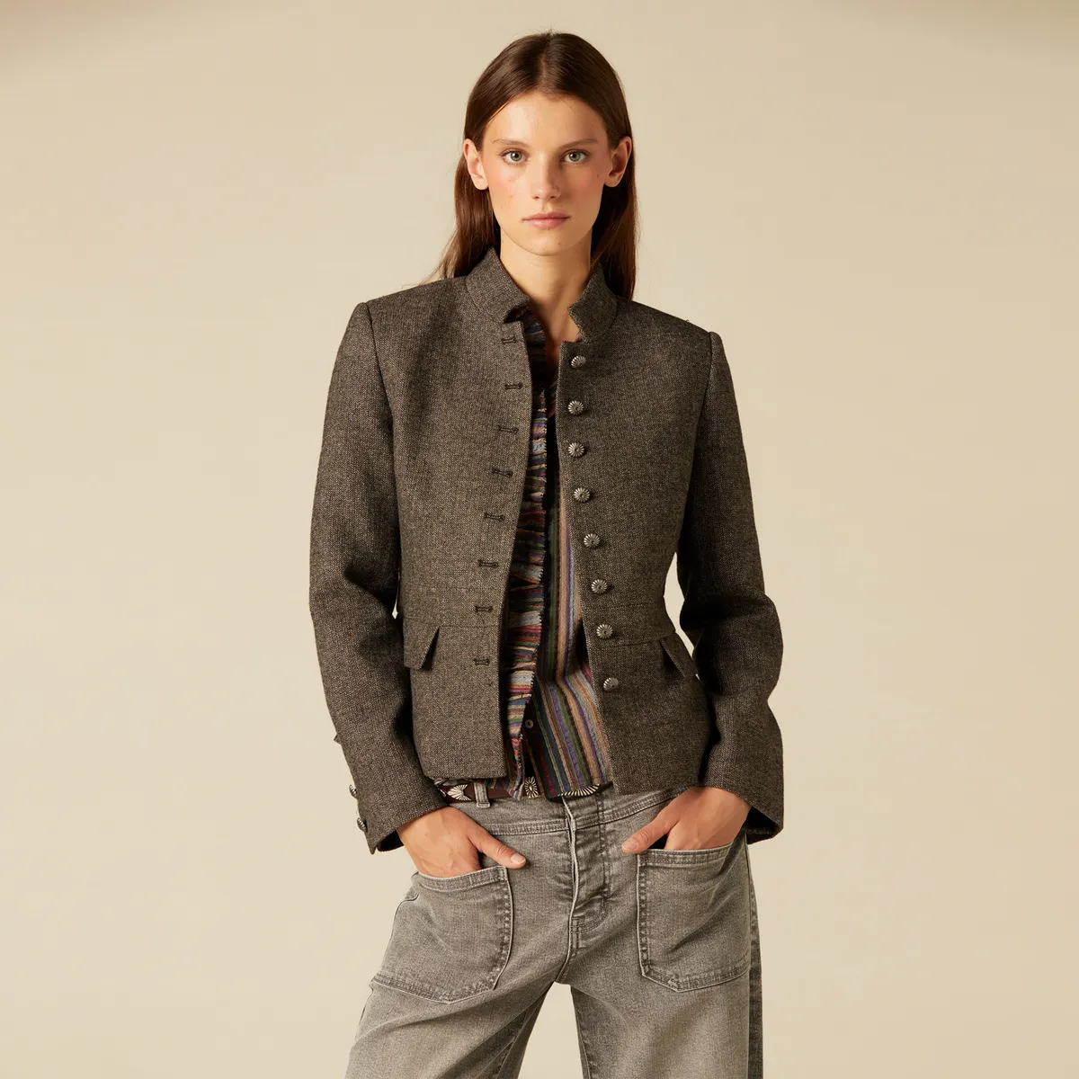 NICOLI - Blazer Lana Mujer Nicoli