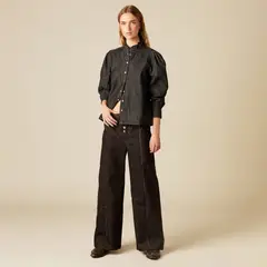 NICOLI - Blusa Denim Manga Globo Mujer