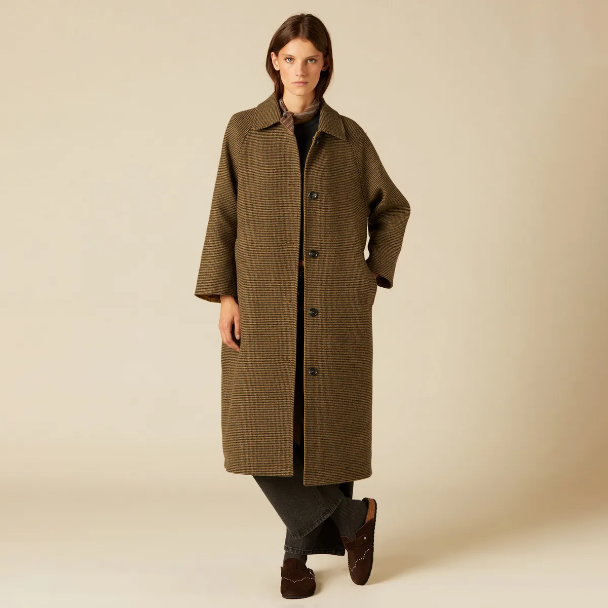NICOLI - Abrigo Gabardina Reversible Mujer Nicoli
