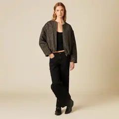 NICOLI - Chaqueta Bomber Tweed Lentejuelas Mujer