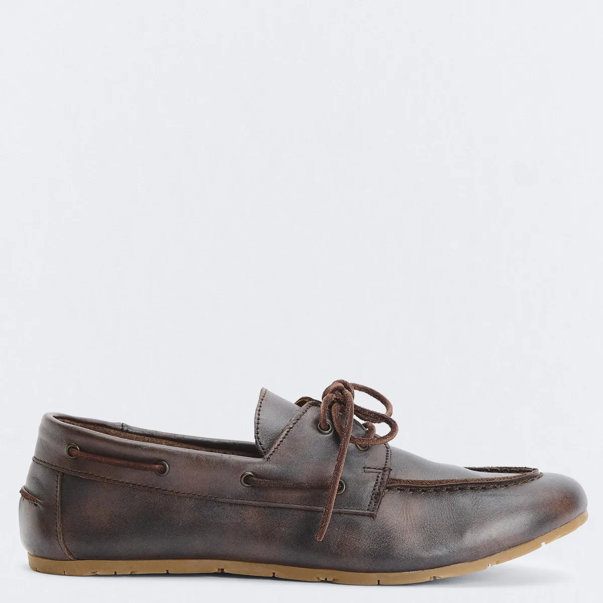 ESEOESE - Mocasín Náutico Mujer Cuero Café
