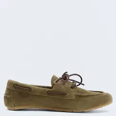 ESEOESE - Mocasín Nautico Mujer Cuero Khaki