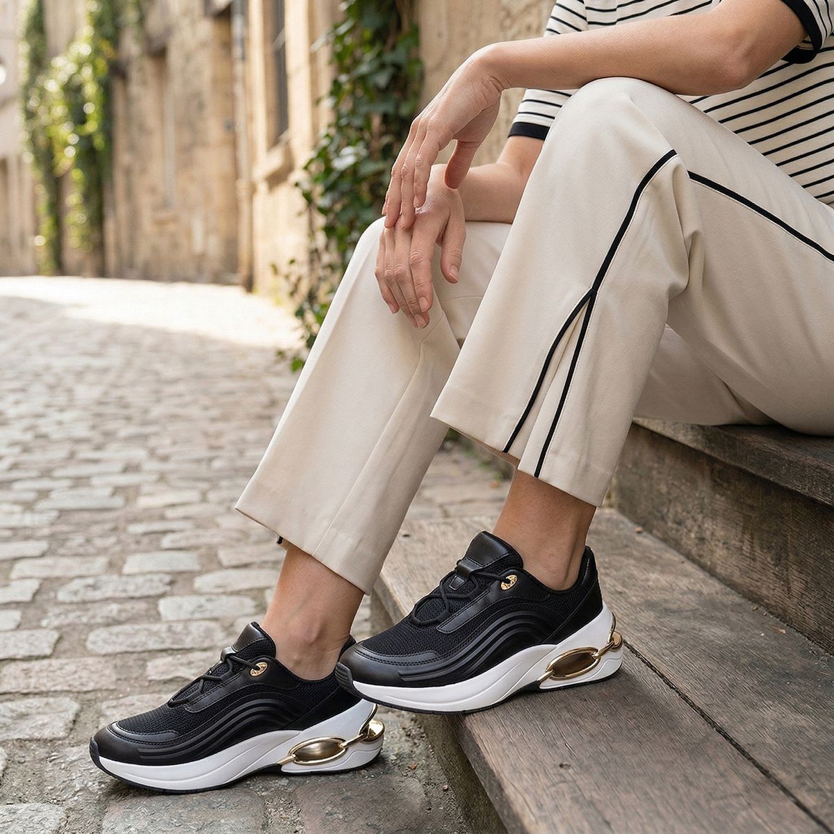 MICHAEL KORS - Zapatilla Urbana Mujer Cuero Negro Michael Kors