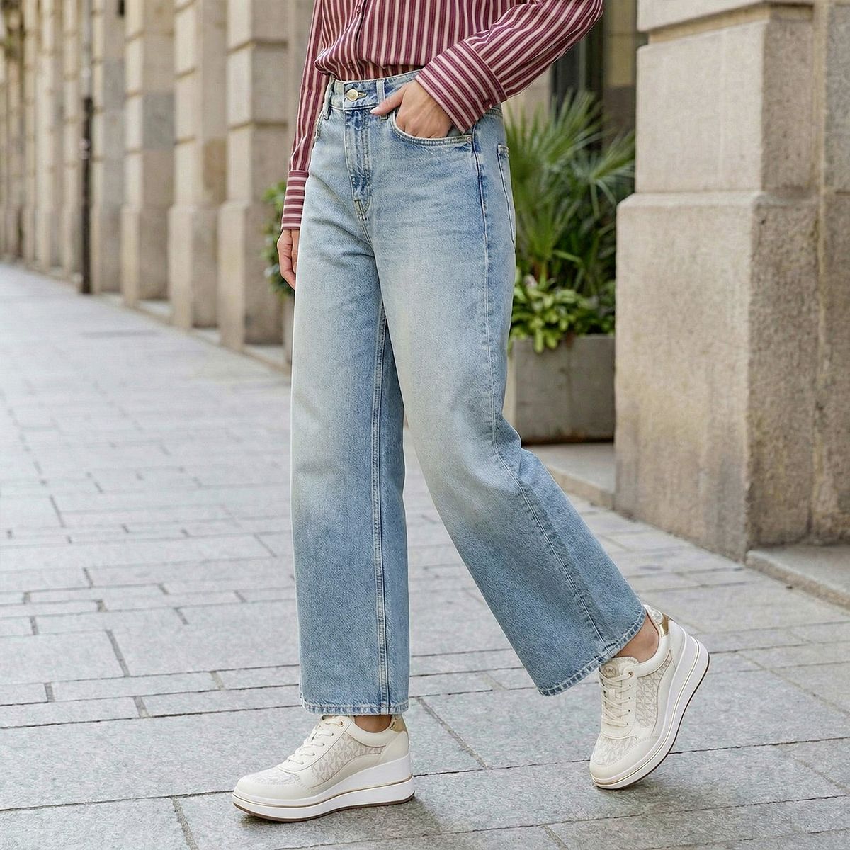 MICHAEL KORS - Zapatilla Urbana Mujer Cuero Blanco Michael Kors