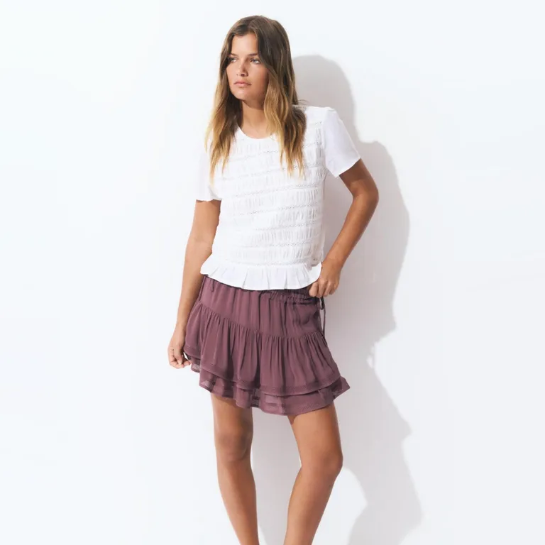 BROWNIE Blusa Smock Detalle Laces Mujer