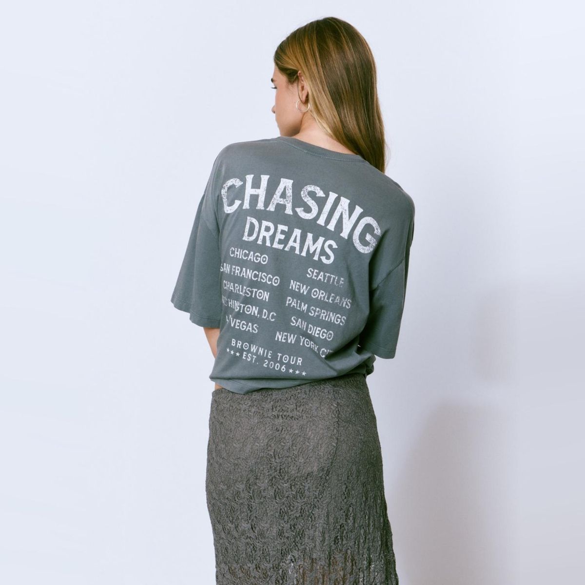 BROWNIE - Polera Oversize Estampada 100% Algodón Mujer Brownie