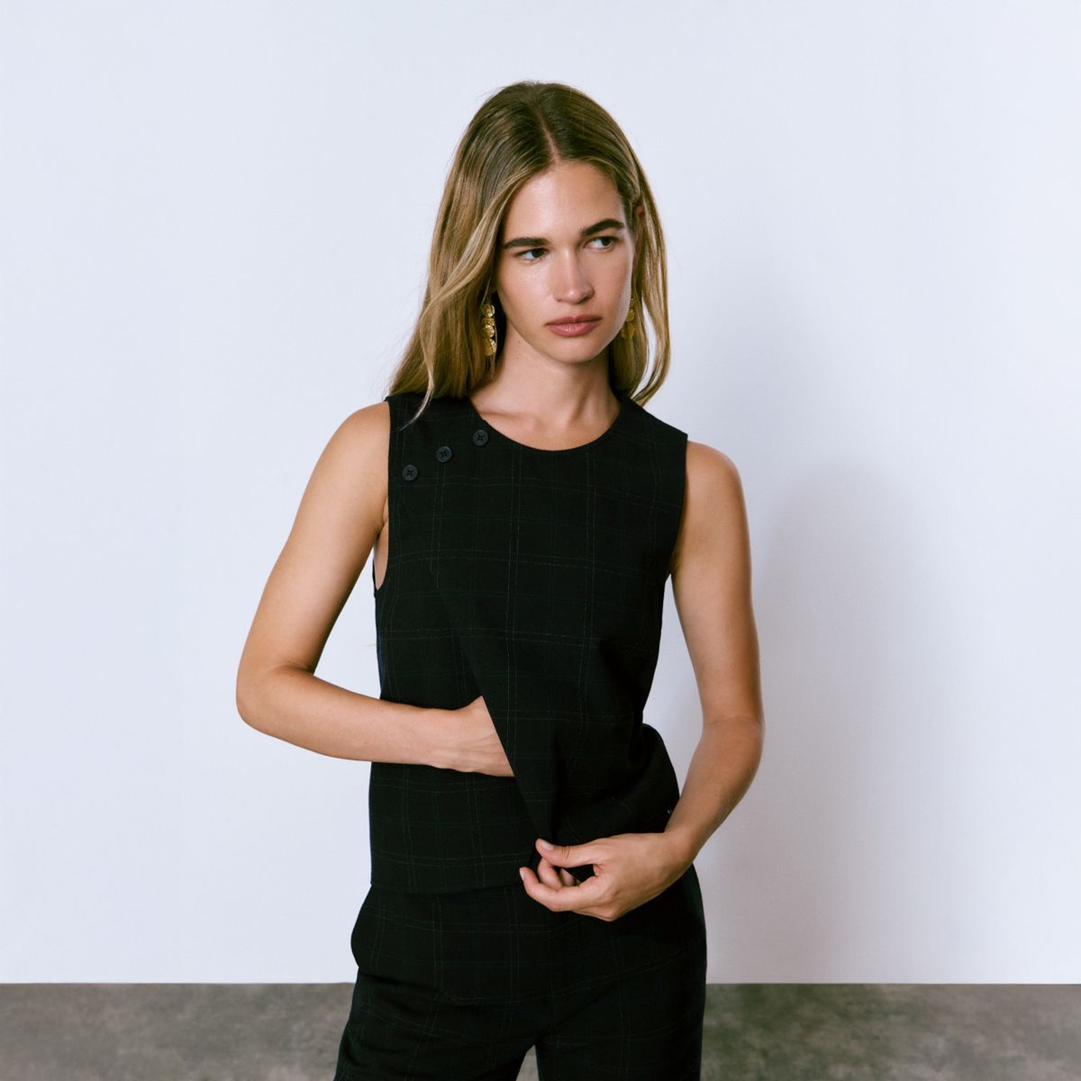 BROWNIE - Vest Cruzado Cuadros Mujer Brownie