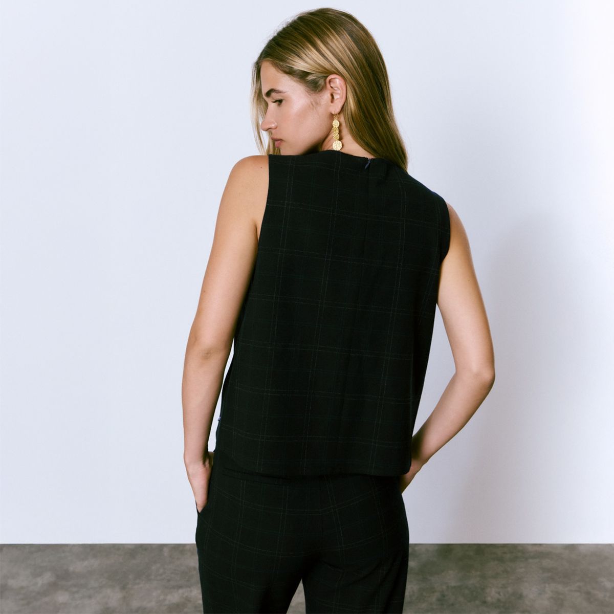 BROWNIE - Vest Cruzado Cuadros Mujer Brownie