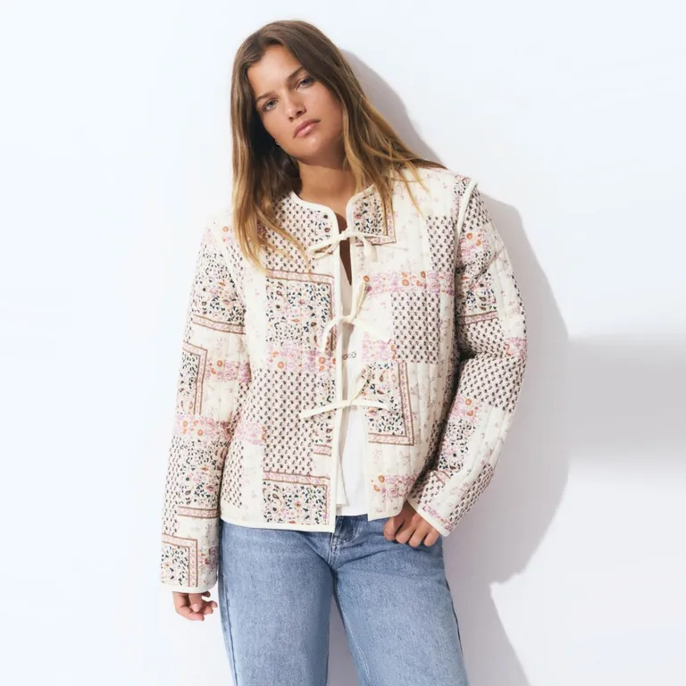 Chaqueta Estampada Patchwork Mujer