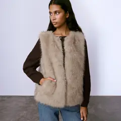 BROWNIE - Chaleco Efecto Pelo Mujer