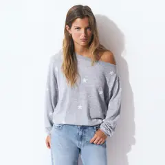 BROWNIE - Chaleco Hombro Caido Estrellas Mujer