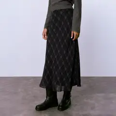 BROWNIE - Falda Larga Estampado Cuadros Mujer