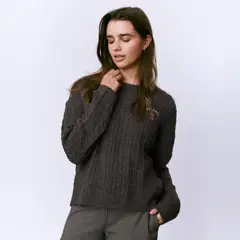 BROWNIE - Sweater Trenzas Bordado Perr Mujer