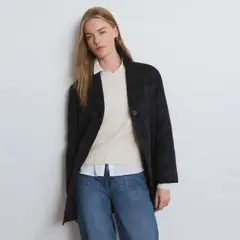 BROWNIE - Abrigo Largo Medio Cuadros Handmade Mujer