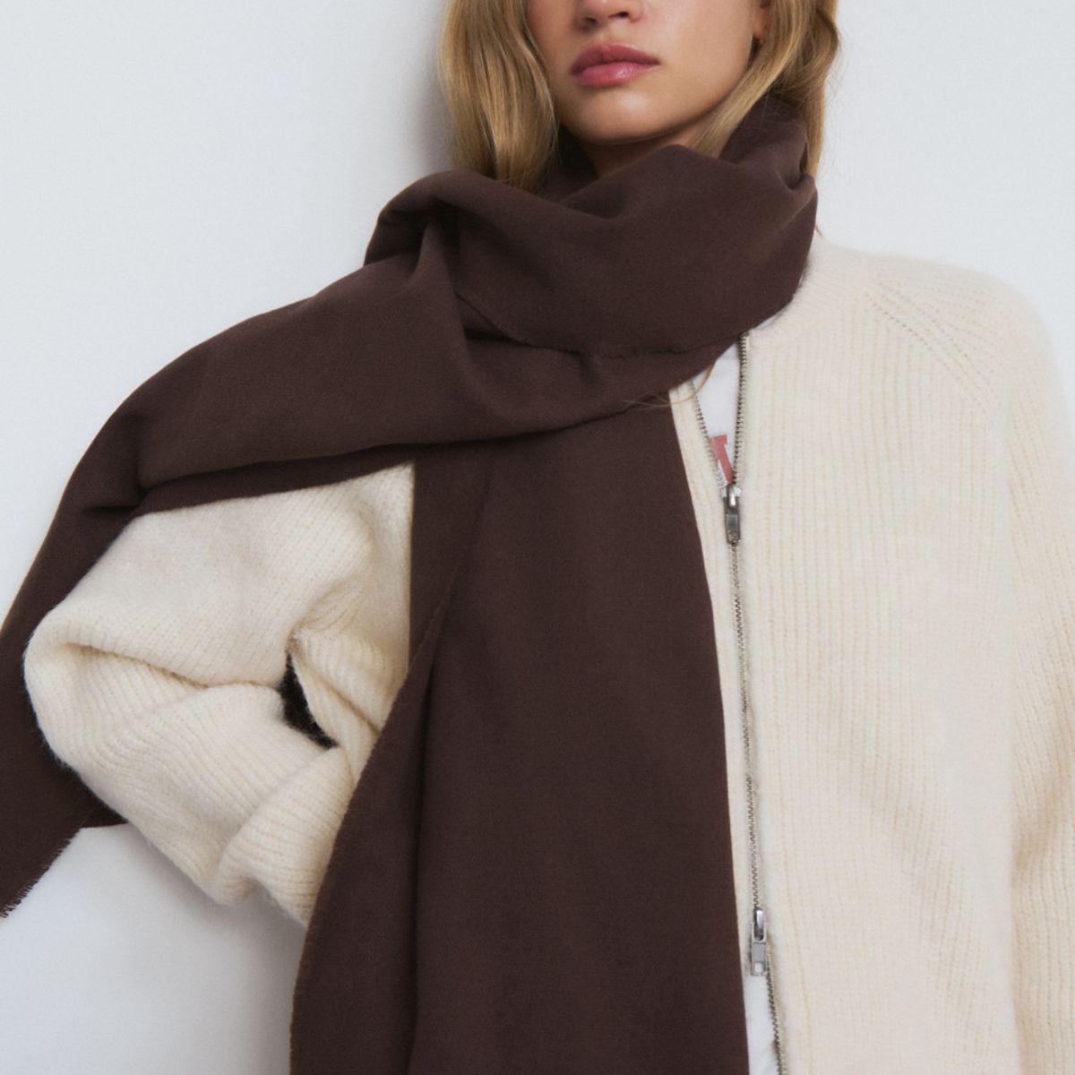 BROWNIE - Bufanda Lisa Fina Mujer Brownie