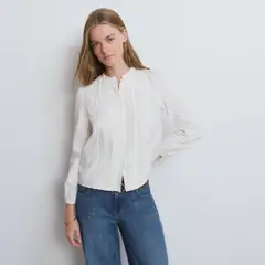 BROWNIE - Blusa Romantica Algodon Plumeti Mujer