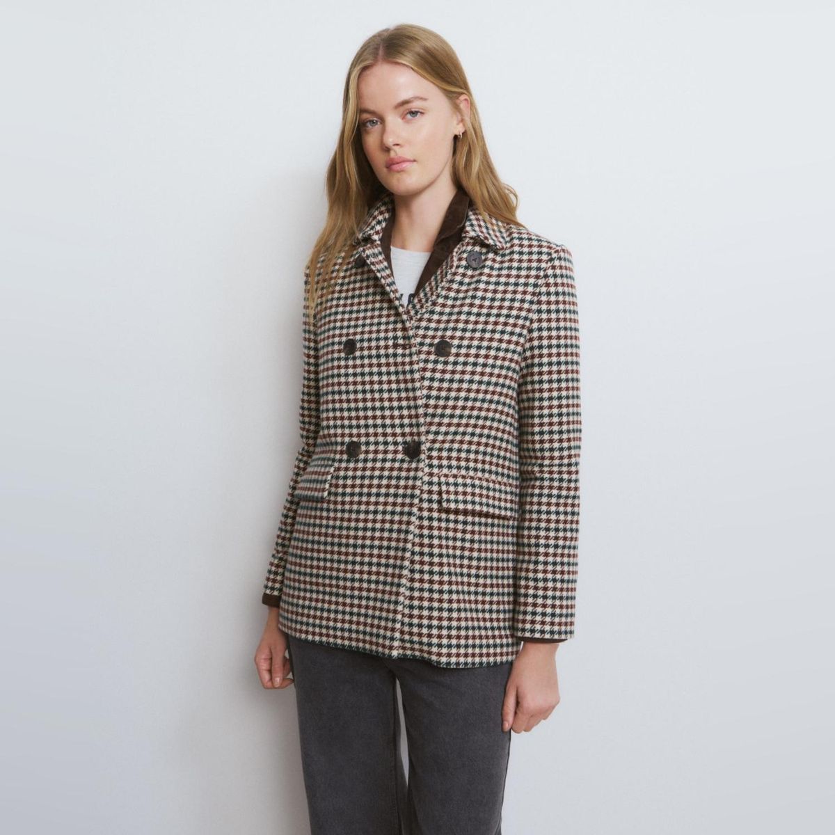 BROWNIE - Blazer Entallado Cuadros Mujer Brownie