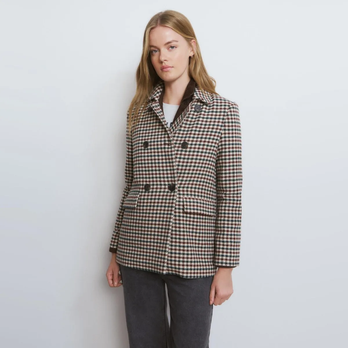 BROWNIE - Blazer Entallado Cuadros Mujer Brownie