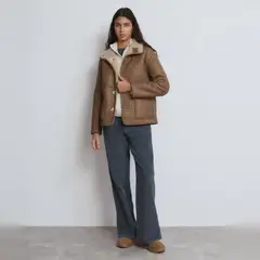 BROWNIE - Abrigo Doblefaz Reversible Efecto Borrego Mujer