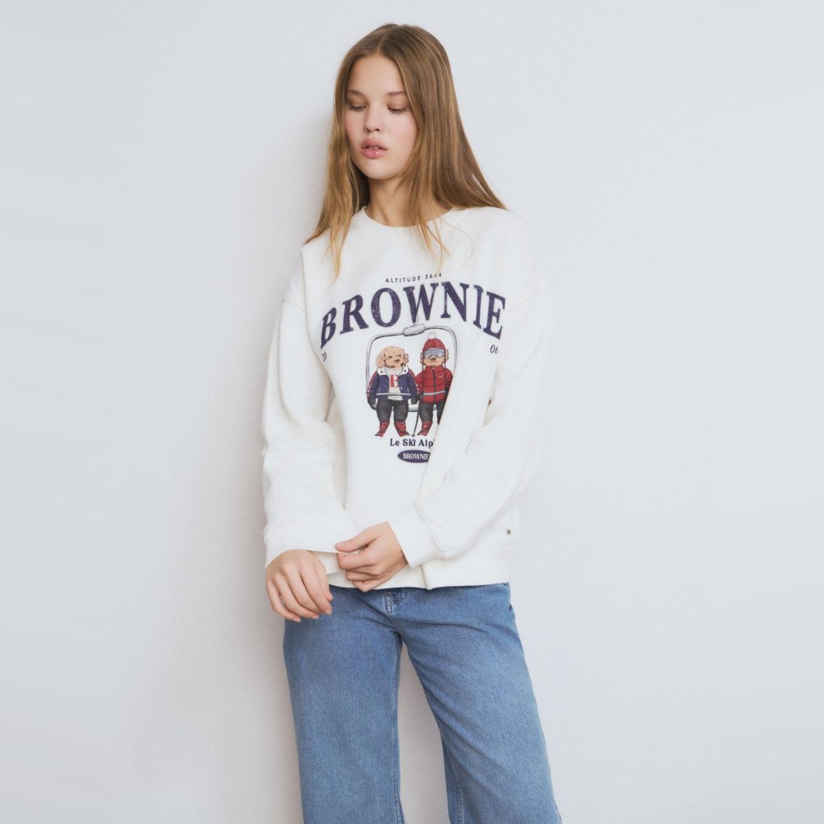 BROWNIE - Polerón Perritos Telesilla Ski Mujer Brownie