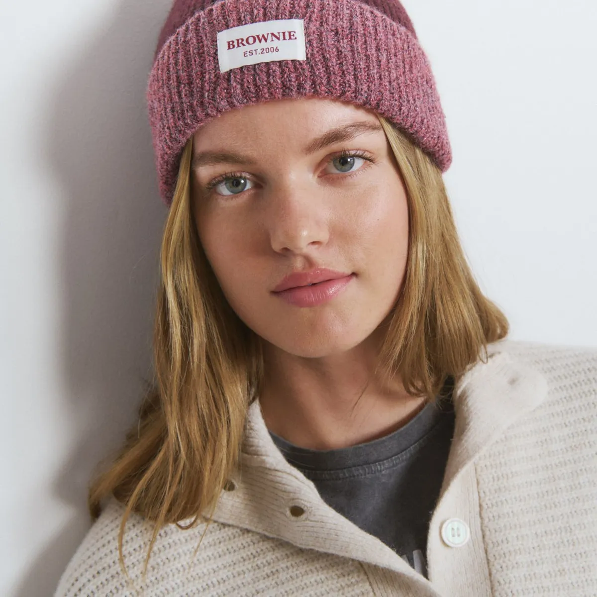 BROWNIE - Gorro Bicolor 100% Lana Mujer Brownie