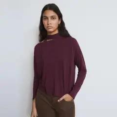 BROWNIE - Polera Manga Larga Asimetrica Bufanda Mujer