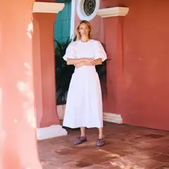 MARIA DE LA ORDEN - Vestido Manga Globo 100% Algodón Mujer