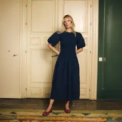MARIA DE LA ORDEN - Vestido Manga Globo 100% Algodón Mujer