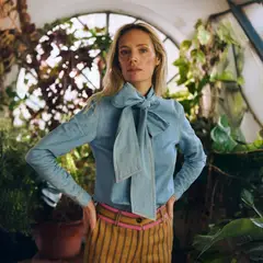 MARIA DE LA ORDEN - Blusa Fairy Lazo 100% Algodón Mujer Mdlo