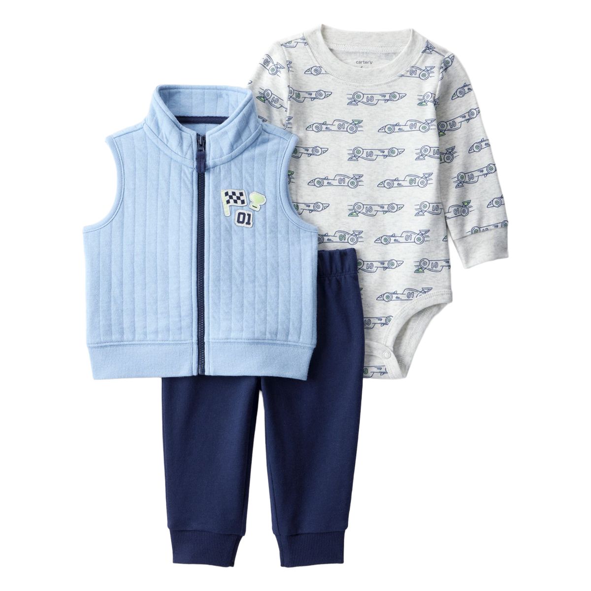 CARTER'S - Conjunto 3 piezas Polerón + Body y Pantalón Bebé Niño Carter's