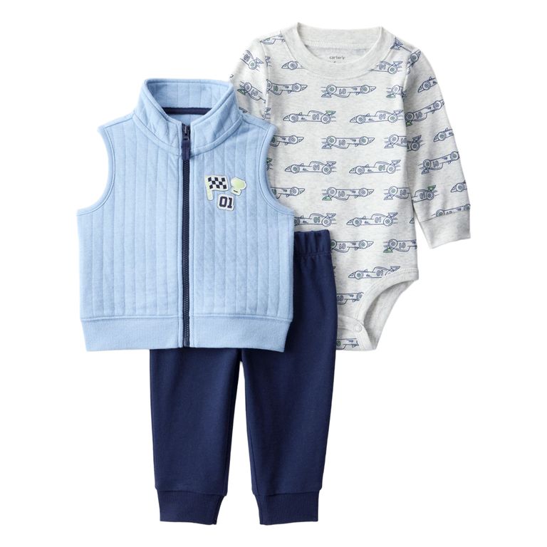 CARTER'S Conjunto 3 piezas Polerón + Body y Pantalón Bebé Niño