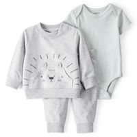 Conjunto 3 piezas Polerón + Body y Pantalón Bebé Niño