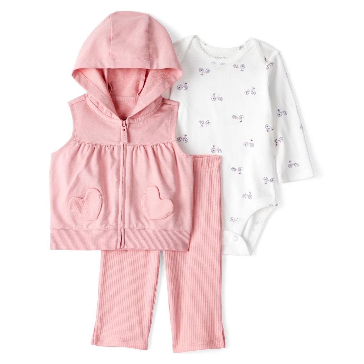 CARTER'S - Conjunto 3 piezas Polerón + Body y Pantalón Bebé Niña Carter's