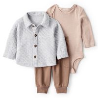 Conjunto 3 Piezas Polerón, Pantalón Buzo Y Body Bebé Niño