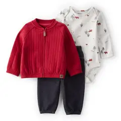 CARTER'S - Conjunto 3 piezas Polerón, Pantalón y Body Bebé Niño